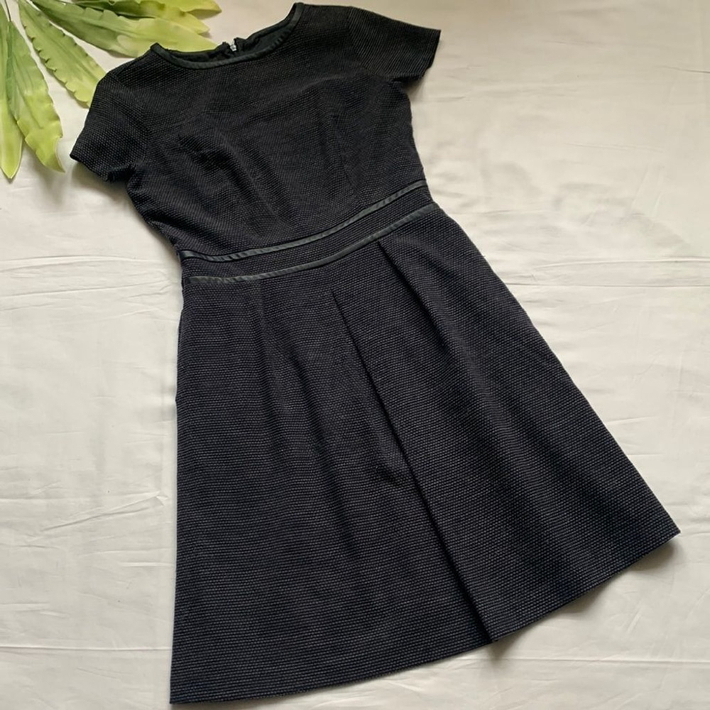 TOMMY Hilfiger Flare Faux Leather Detail Dress